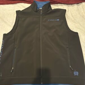 Black and Royal Blue Cinch Vest